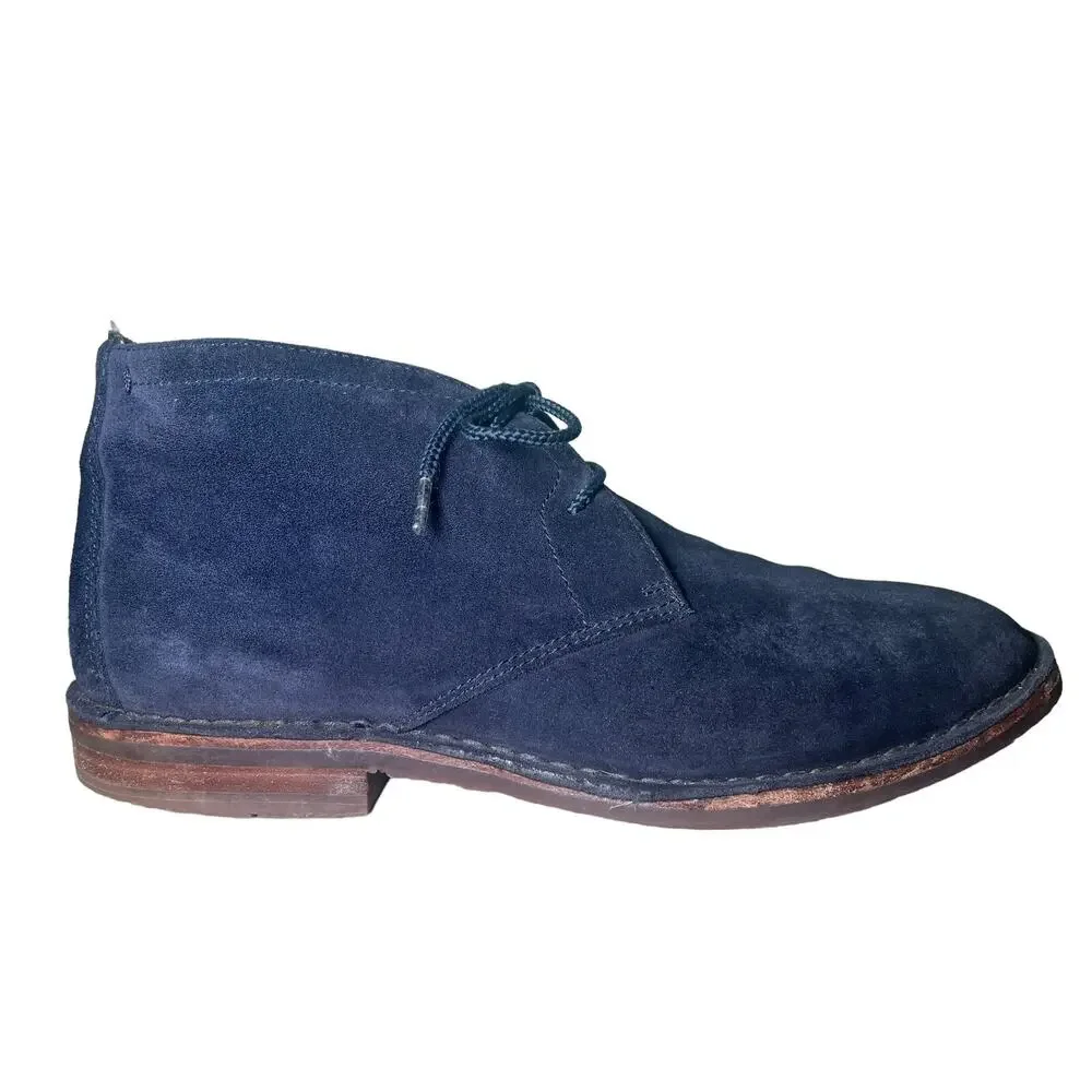 H. S. TRASK CHUKKA BOOT MEN'S SIZE 10M SUEDE LEATHER NAVY BLUE SHOES BOOTS